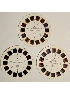VINTAGE Disney's Mickey and the Dinosaurs View Master Reel Lot of 3   1960s